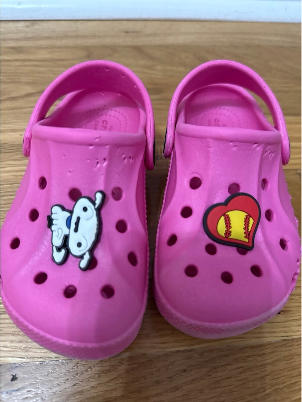 Crocs Bright Pink with Removable Charms Size C9